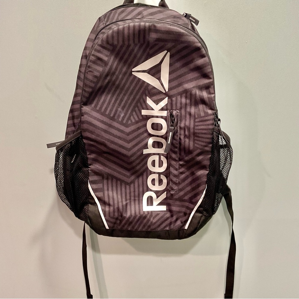 Reebok Black Chevron Backpack Athletic Design